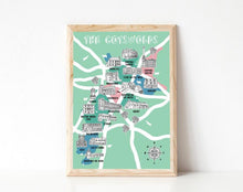 Load image into Gallery viewer, Cotswolds Illustrated Map