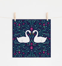 Load image into Gallery viewer, Folk Swans Print