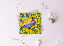 Load image into Gallery viewer, Heron and Blueberries Card