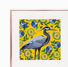 Load image into Gallery viewer, Heron and Blueberries Print
