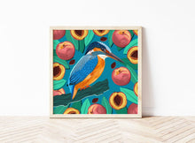 Load image into Gallery viewer, Kingfisher and Peaches Print