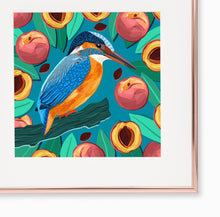 Load image into Gallery viewer, Kingfisher and Peaches Print