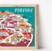 Load image into Gallery viewer, Norfolk Illustrated Map
