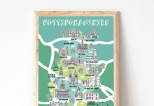 Load image into Gallery viewer, Nottinghamshire Illustrated Map