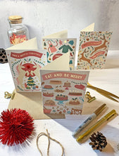 Load image into Gallery viewer, Pack of 4 Gold Foiled Christmas Cards