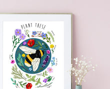 Load image into Gallery viewer, Plant These Save the Bees Print