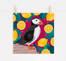 Load image into Gallery viewer, Puffin and Lemons Print
