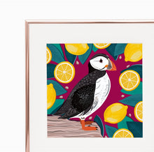 Load image into Gallery viewer, Puffin and Lemons Print