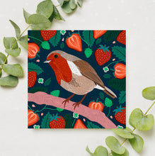 Load image into Gallery viewer, Robin and Strawberries Card