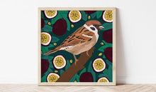 Load image into Gallery viewer, Sparrow and Passion Fruit Print