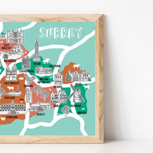 Load image into Gallery viewer, Surrey Illustrated Map