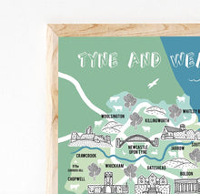 Load image into Gallery viewer, Tyne and Wear Illustrated Map