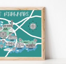 Load image into Gallery viewer, West Midlands Illustrated Map