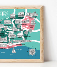 Load image into Gallery viewer, West Sussex Illustrated Map