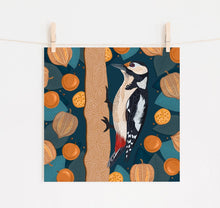 Load image into Gallery viewer, Woodpecker and Physalis Print