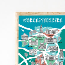 Load image into Gallery viewer, Worcestershire Illustrated Map