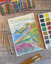 Load image into Gallery viewer, Sea Thrift at Eype Beach Original Painting
