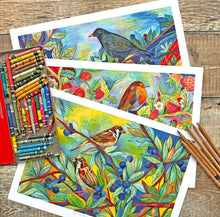 Load image into Gallery viewer, Limited Edition Sparrows &amp; Blueberries Print

