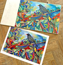 Load image into Gallery viewer, Limited Edition Blackbirds &amp; Blackberries print
