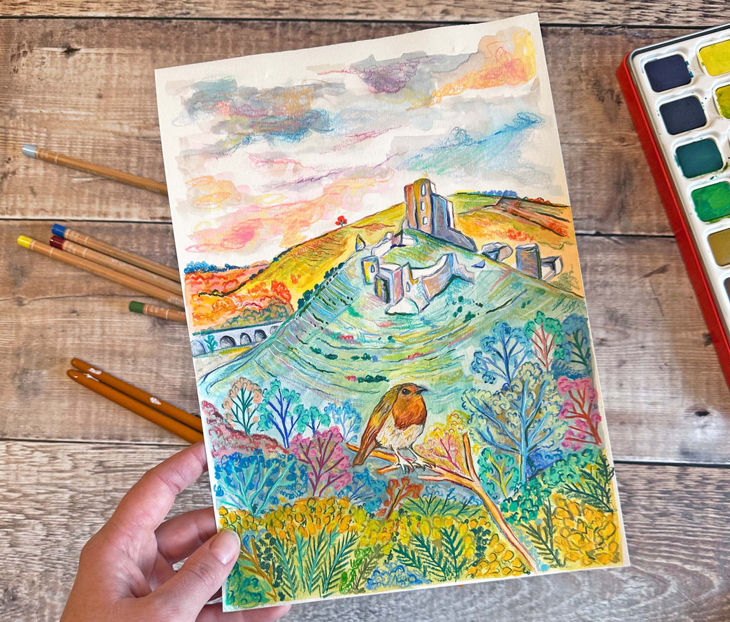 Corfe Castle Original Painting