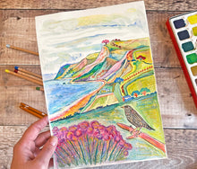 Load image into Gallery viewer, Sea Thrift at Eype Beach Original Painting
