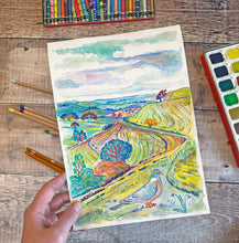 Load image into Gallery viewer, The Pigeon at Hambledon Hill Original Painting
