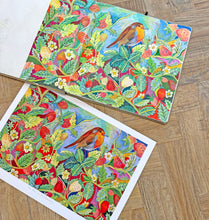 Load image into Gallery viewer, Limited Edition Robin &amp; Strawberries Print
