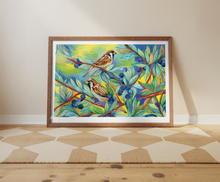Load image into Gallery viewer, Limited Edition Sparrows &amp; Blueberries Print
