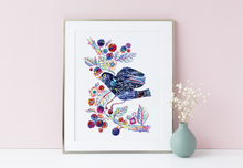 Load image into Gallery viewer, Set of 2 Blackbird and Blackberries Prints
