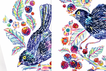 Load image into Gallery viewer, Set of 2 Blackbird and Blackberries Prints
