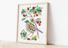 Load image into Gallery viewer, Dunnock &amp; Raspberries Print
