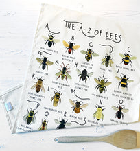 Load image into Gallery viewer, A-Z of Bees Tea Towel
