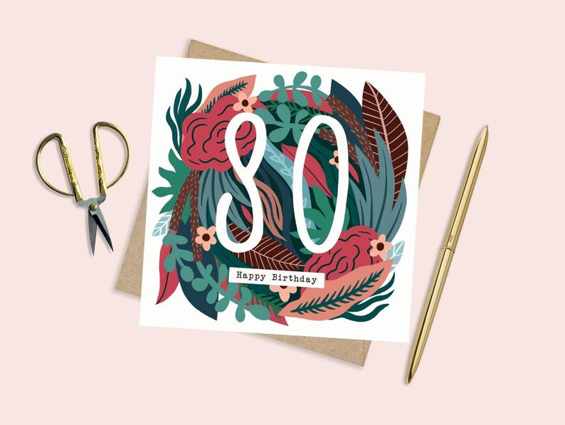 80th Birthday Card