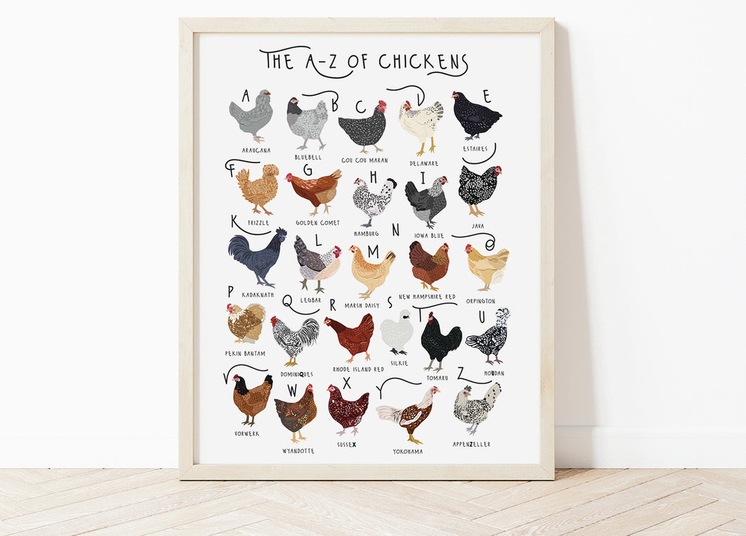 A-Z of Chickens Poster