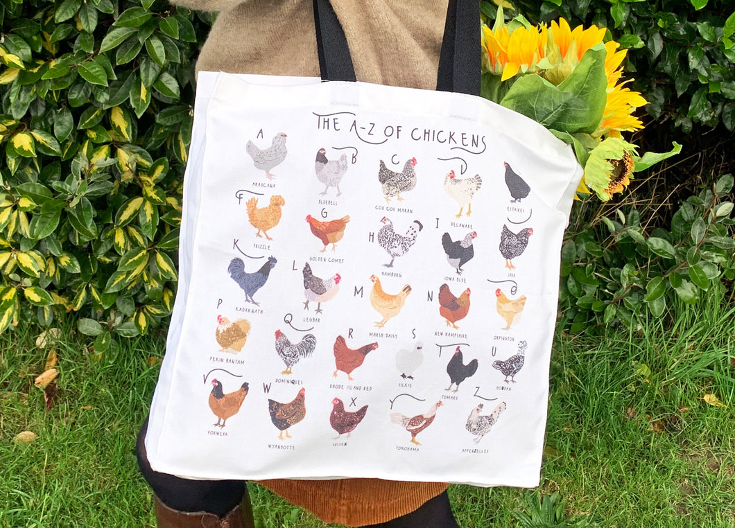 A-Z of Chickens Tote Bag