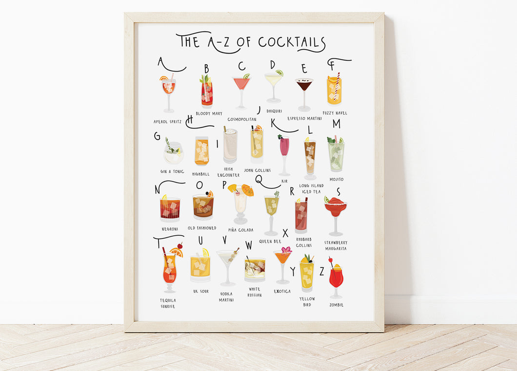 A-Z of Cocktails Poster