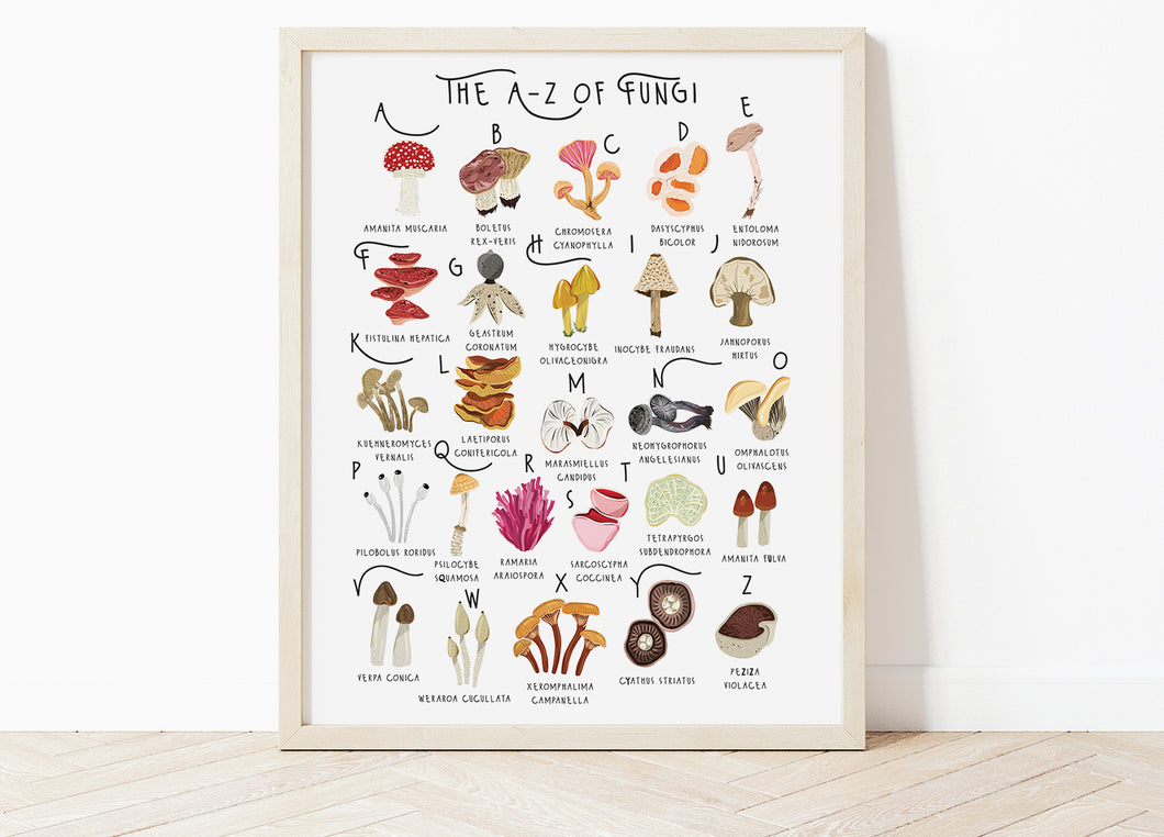 A-Z of Fungi Poster