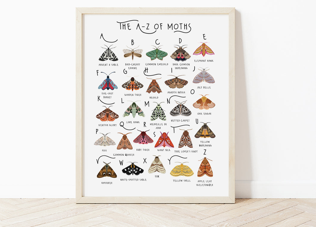A-Z of Moths Poster