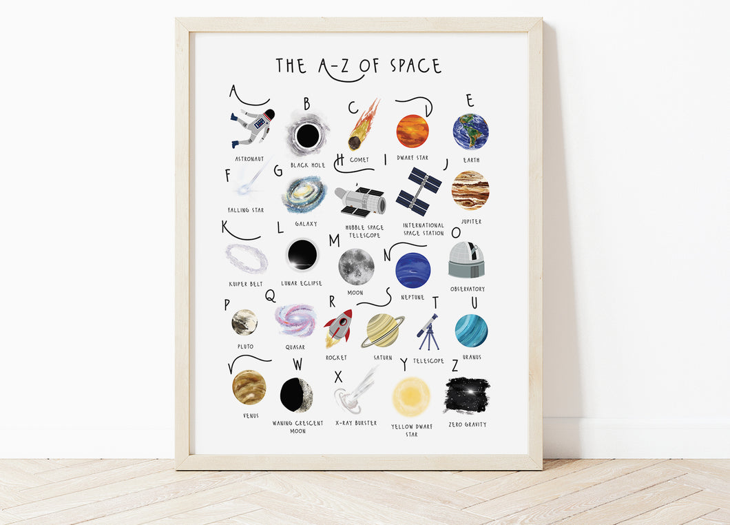 A-Z of Space Print