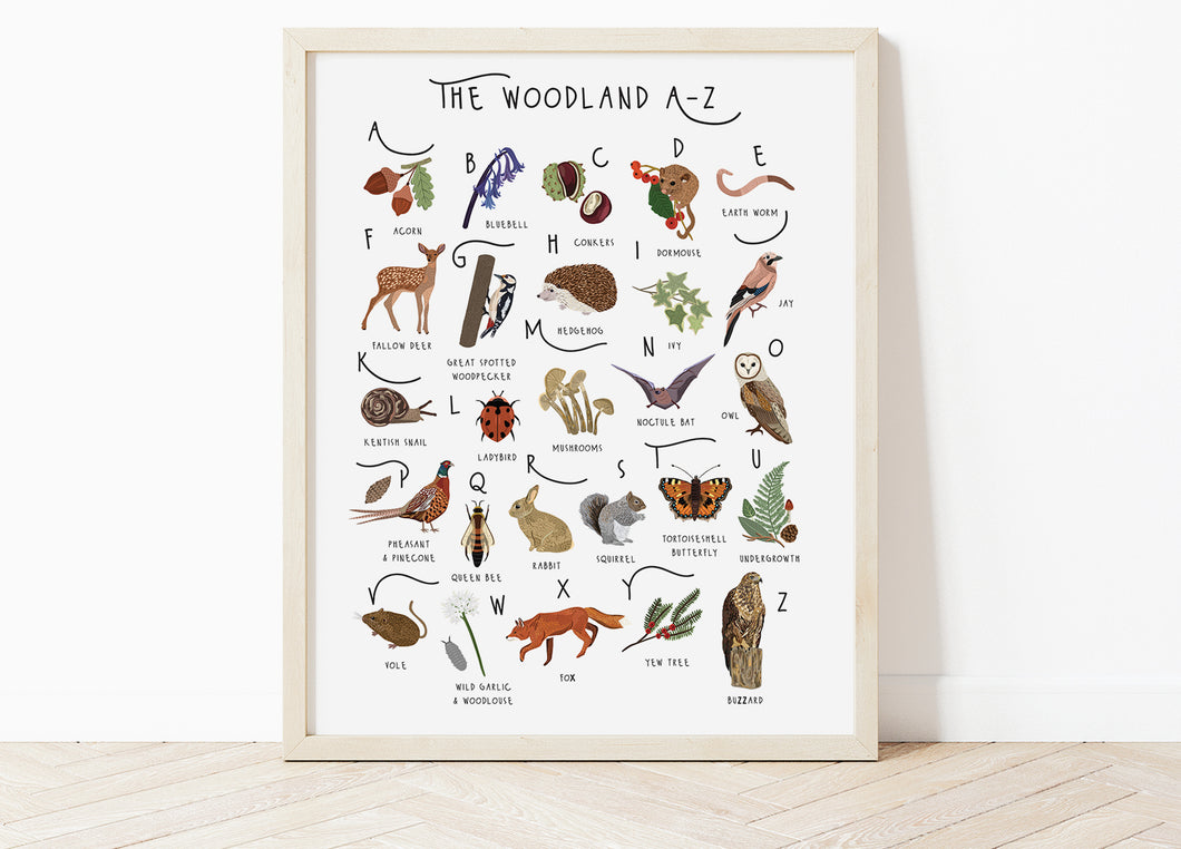 A-Z Woodland Poster
