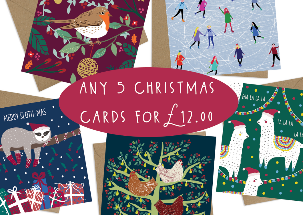 Mix and Match Any 5 Christmas Cards