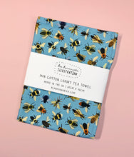 Load image into Gallery viewer, Bumble Bee Print Tea Towel
