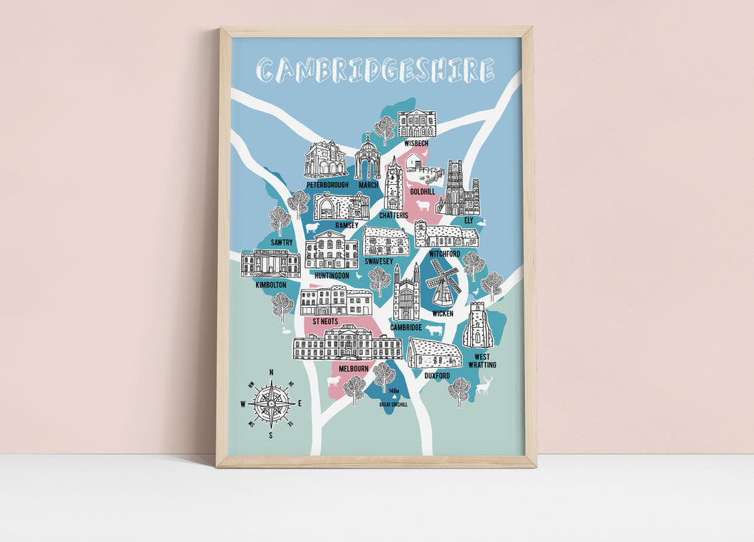 Cambridgeshire Illustrated Map