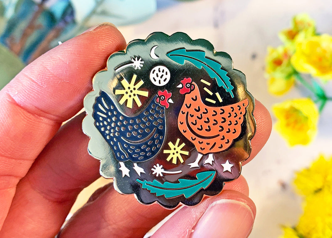 The Chickens Enamel Pin