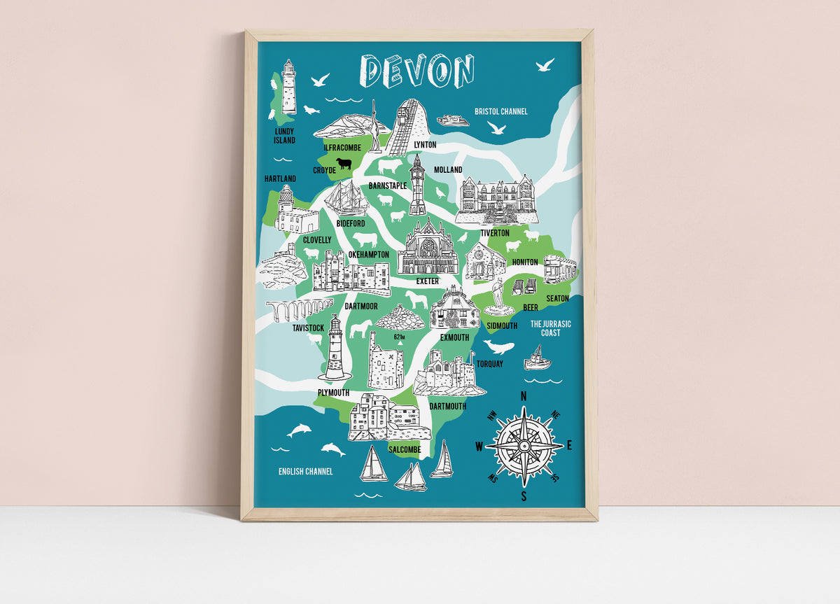 Devon Illustrated Map – Bea Baranowska Illustration