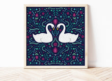 Load image into Gallery viewer, Folk Swans Print
