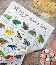Load image into Gallery viewer, A-Z of Frogs Tea Towel
