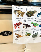 Load image into Gallery viewer, A-Z of Frogs Tea Towel
