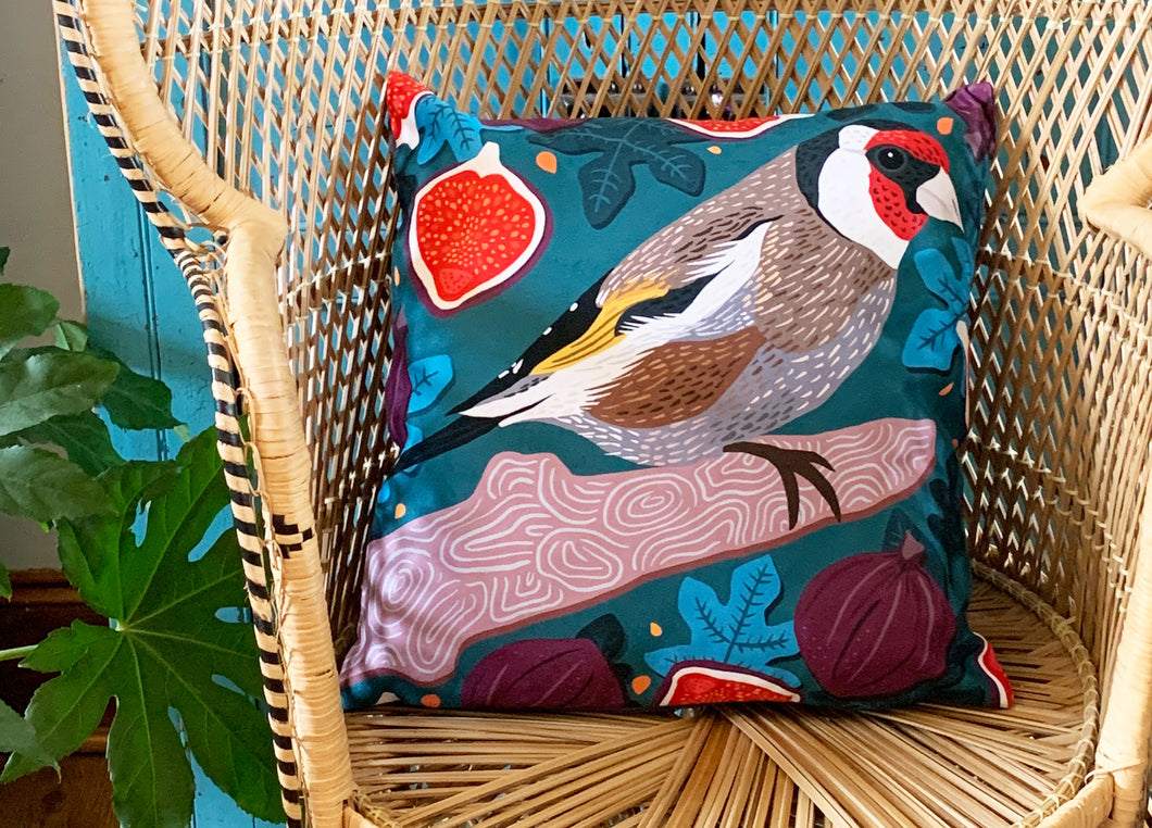 Goldfinch and Figs Cushion