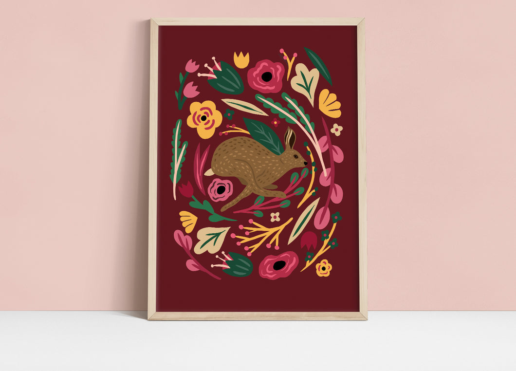 The Hare & The Roses Print